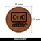 Frowning Kawaii Computer Face Emoticon Round Iron-On Engraved Faux Leather Patch Applique - 2.5"